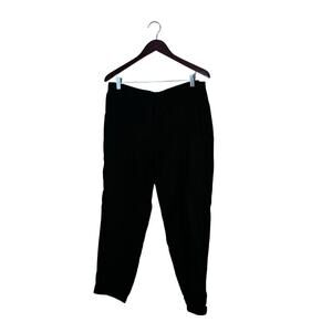 Eileen Fisher Women’s Tencel Cargo Pant Tapered Buttoned Hem Small Black Lounge